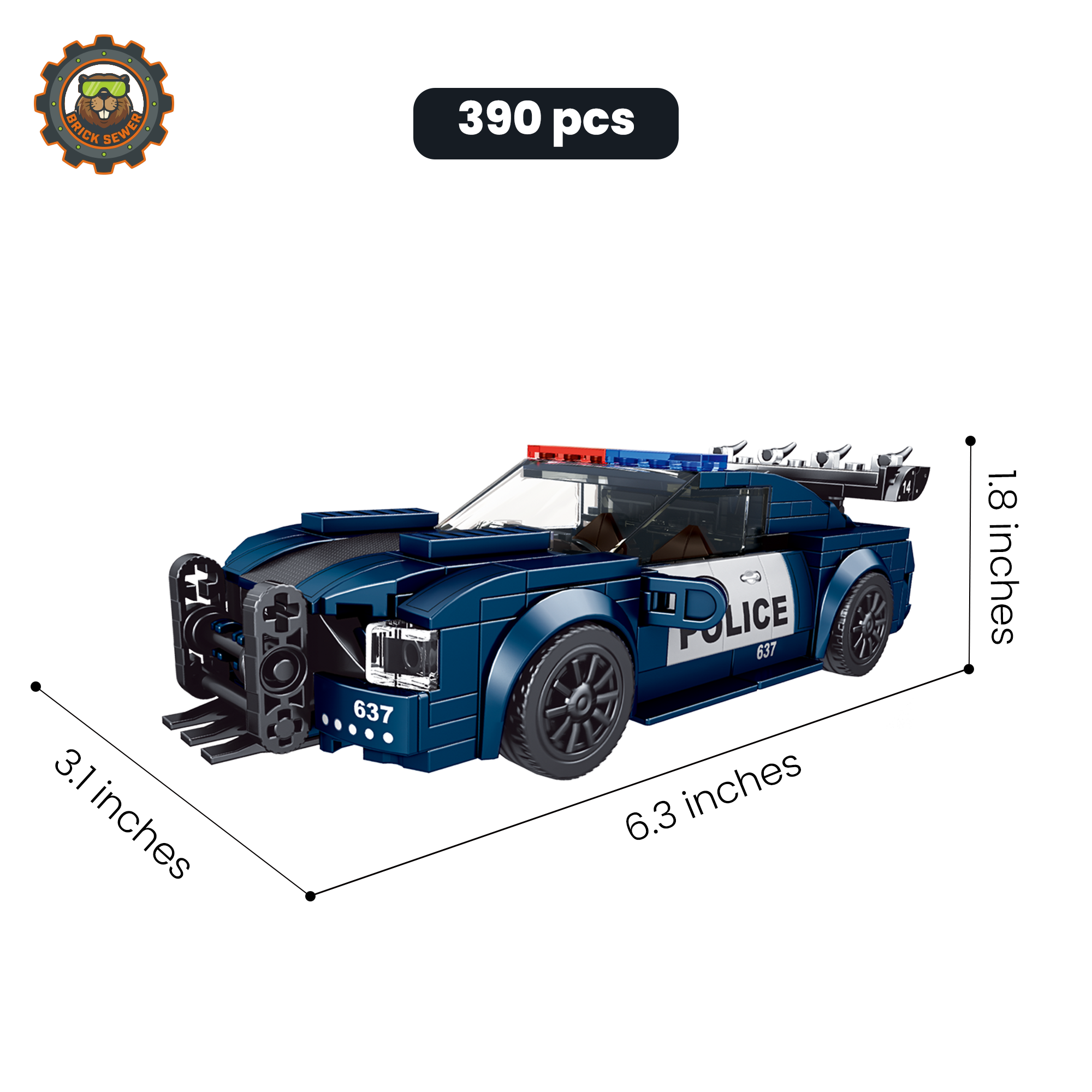 Barricade Police Mini Sports Car 390pcs