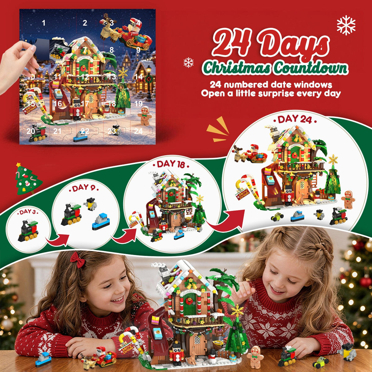 INSOON Countdown Treehouse Building Set with LED Light HG1087