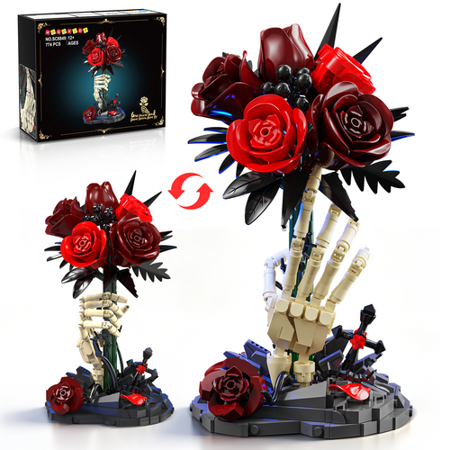 INSOON Gothic Skeleton Hand Rose Building Set with LED (774 PCS) SC8849