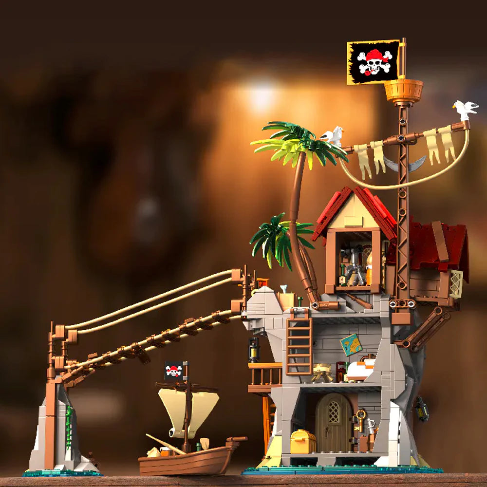 Iambrick 31112 Cliffside Broken Mast Cabin Historical