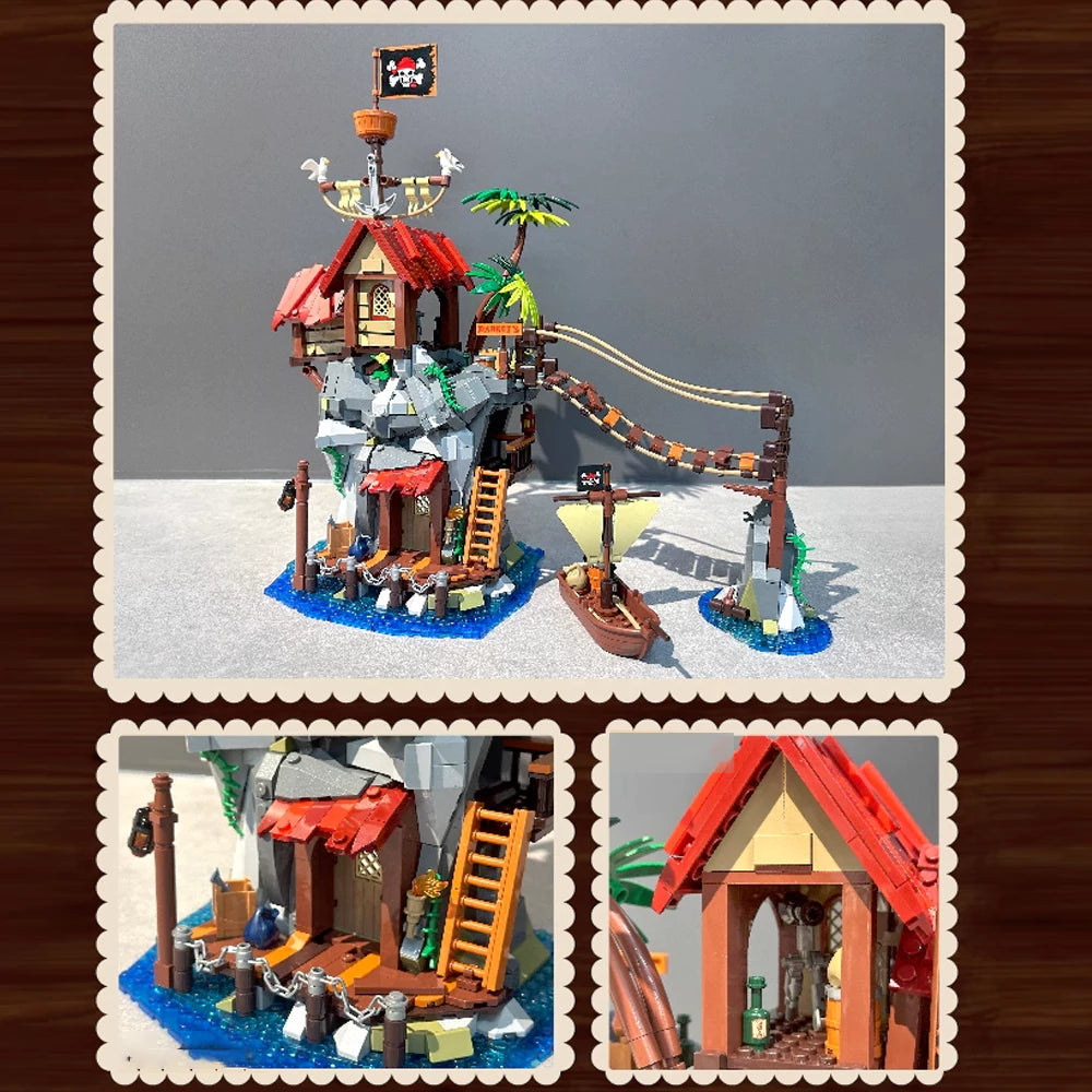 Iambrick 31112 Cliffside Broken Mast Cabin Historical