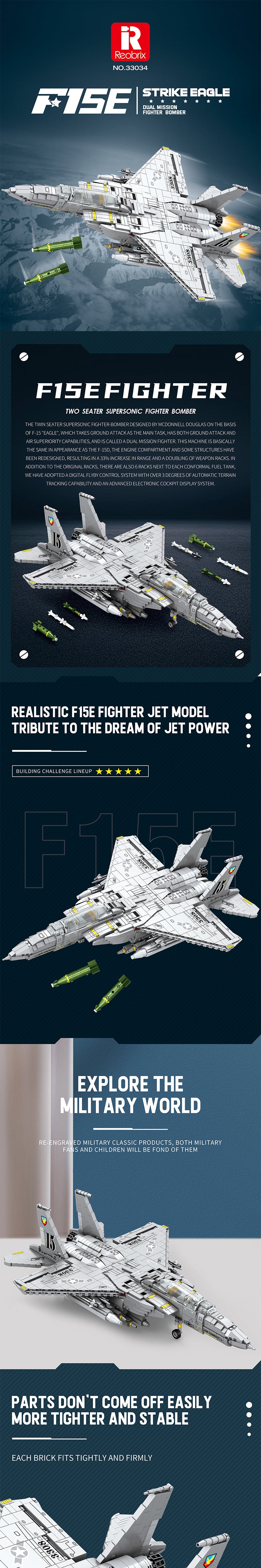 Reobrix 33034 F15E Fighter Bombers Military