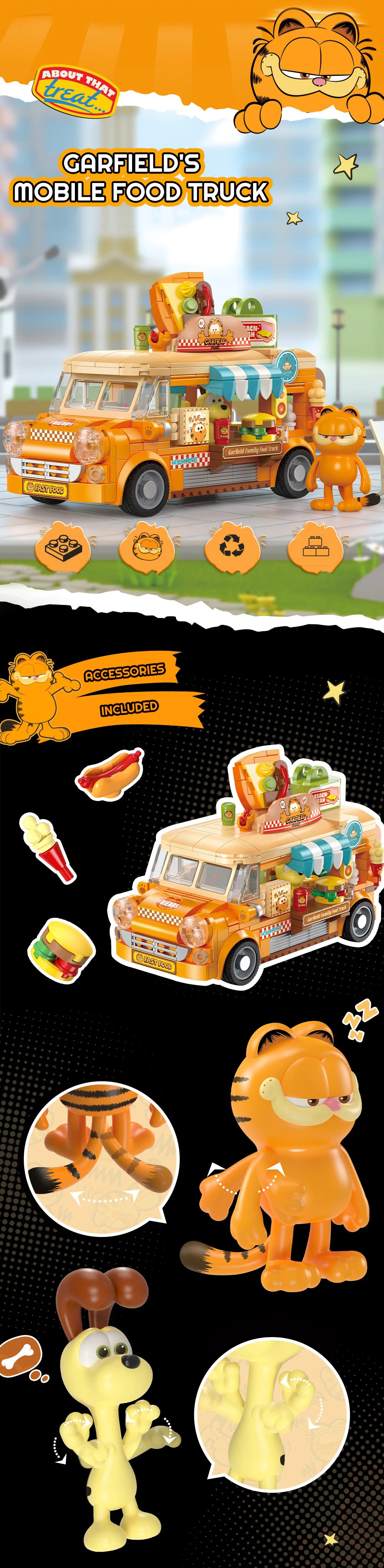 Feimibox S44052 Garfield Family Mobile Food Cart Movie