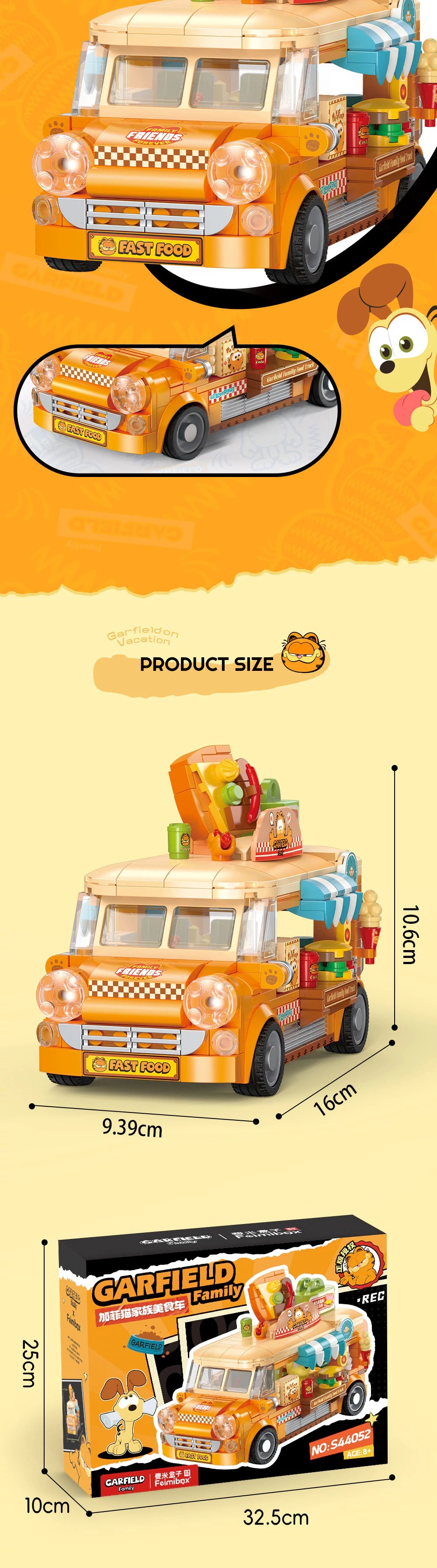 Feimibox S44052 Garfield Family Mobile Food Cart Movie