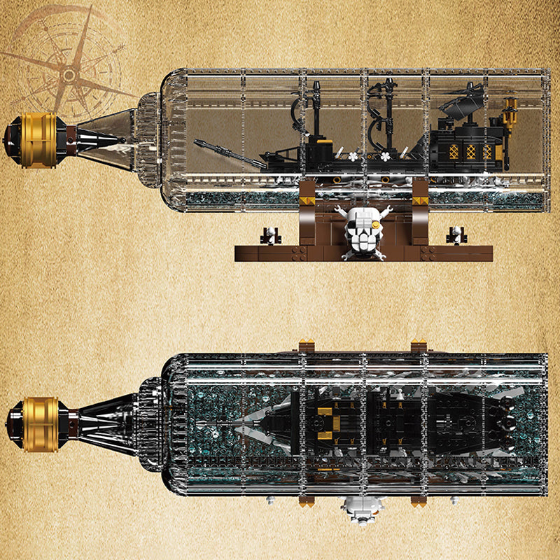 MouldKing 10065 The Black Pearl Drifting Bottle Series Art and crafts