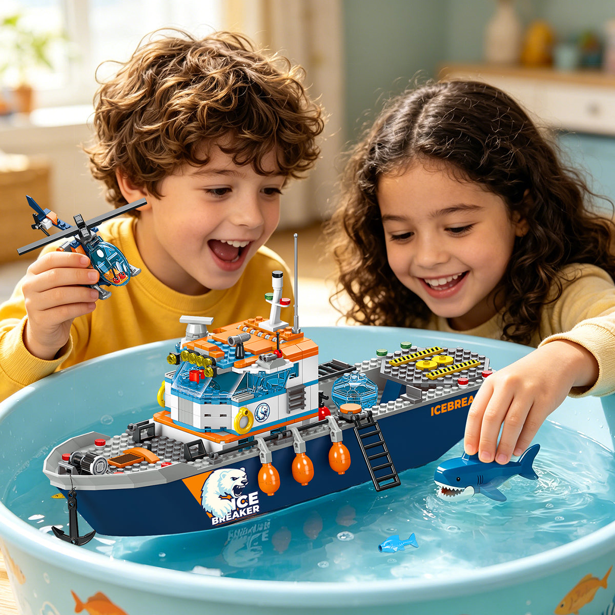 INSOON Arctic Icebreaker Ship Building Set with Helicopter (482 PCS) HG1040