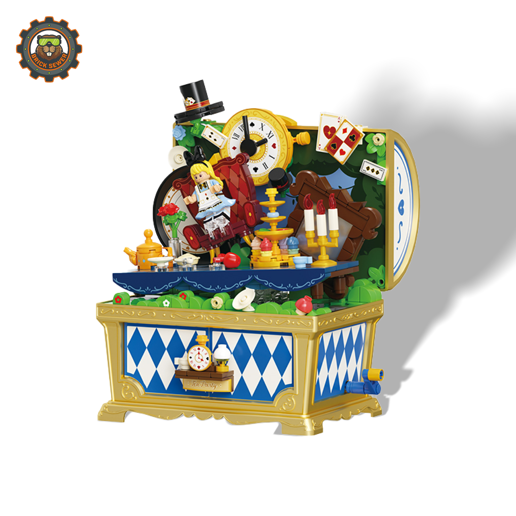 Alice in Wonderland Music Box Building Blocks | Fairytale Teatime Collectible