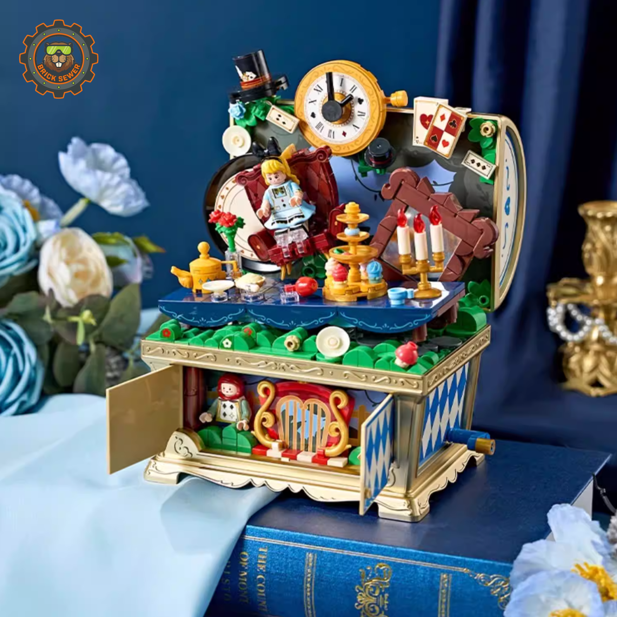 Alice in Wonderland Music Box Building Blocks | Fairytale Teatime Collectible