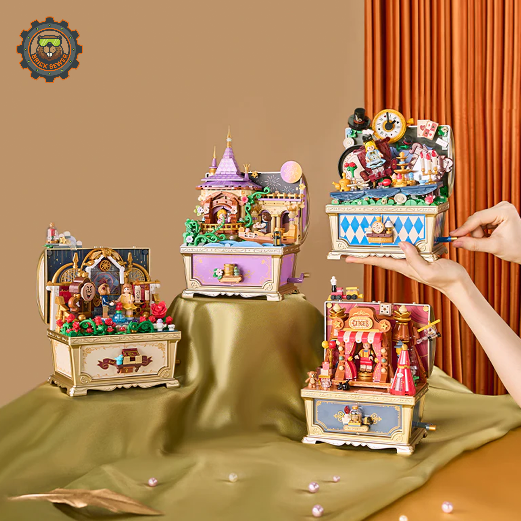 Alice in Wonderland Music Box Building Blocks | Fairytale Teatime Collectible