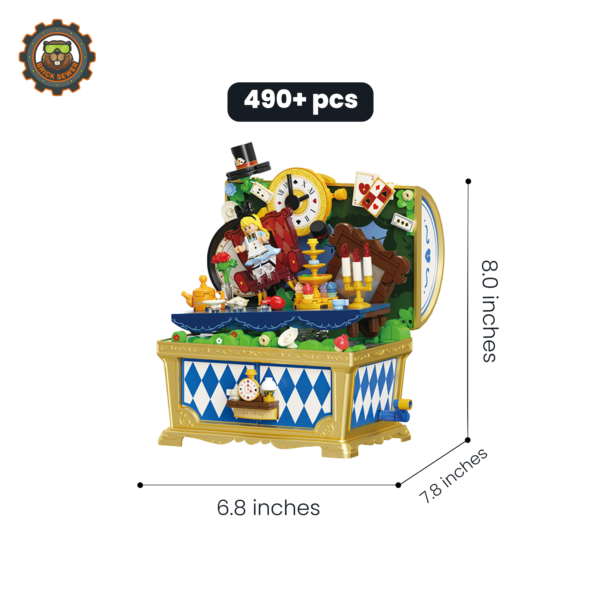Alice in Wonderland Music Box Building Blocks | Fairytale Teatime Collectible
