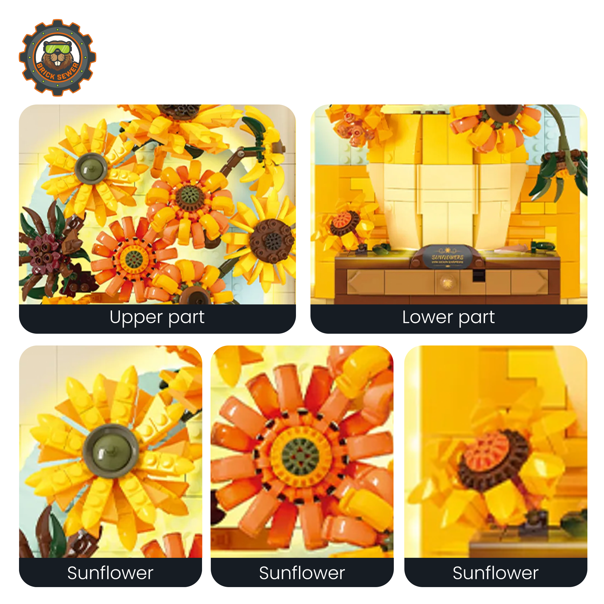 Van Gogh – Sunflowers 3D Brick Painting with Light & Drawer