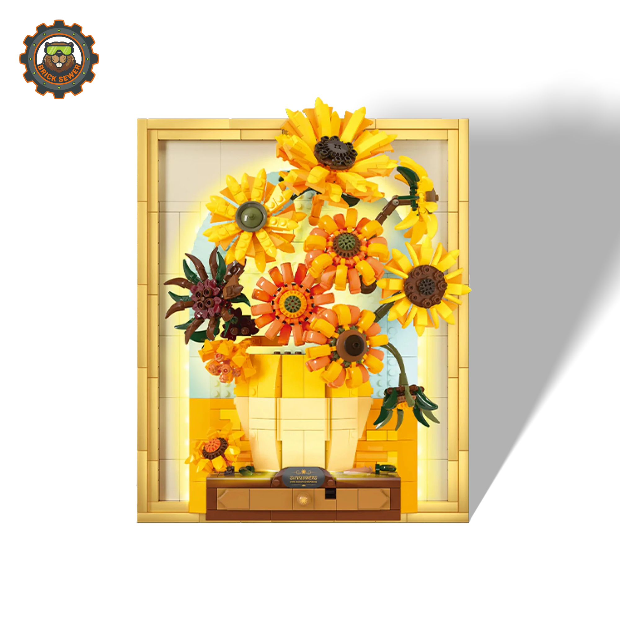 Van Gogh – Sunflowers 3D Brick Painting with Light & Drawer