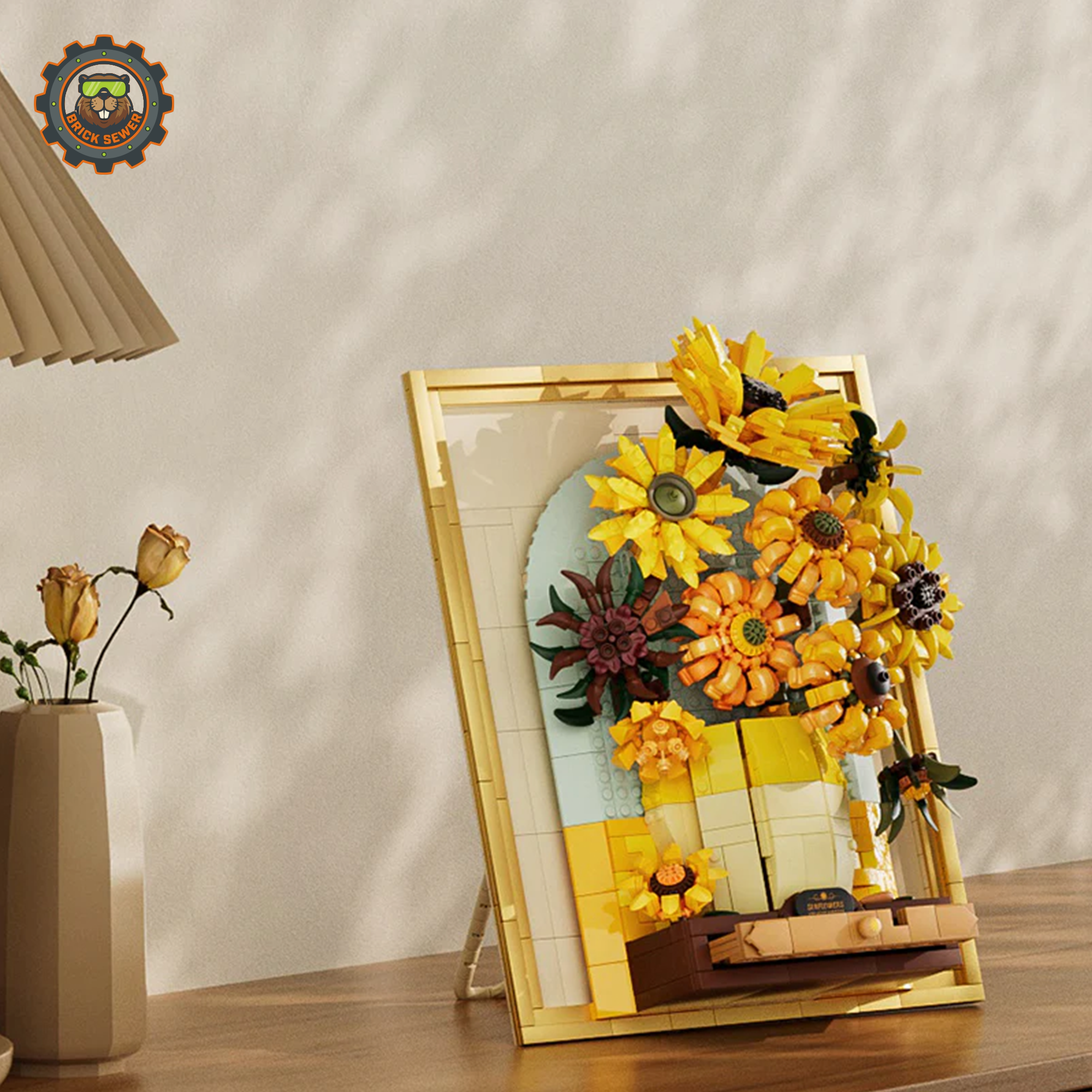 Van Gogh – Sunflowers 3D Brick Painting with Light & Drawer