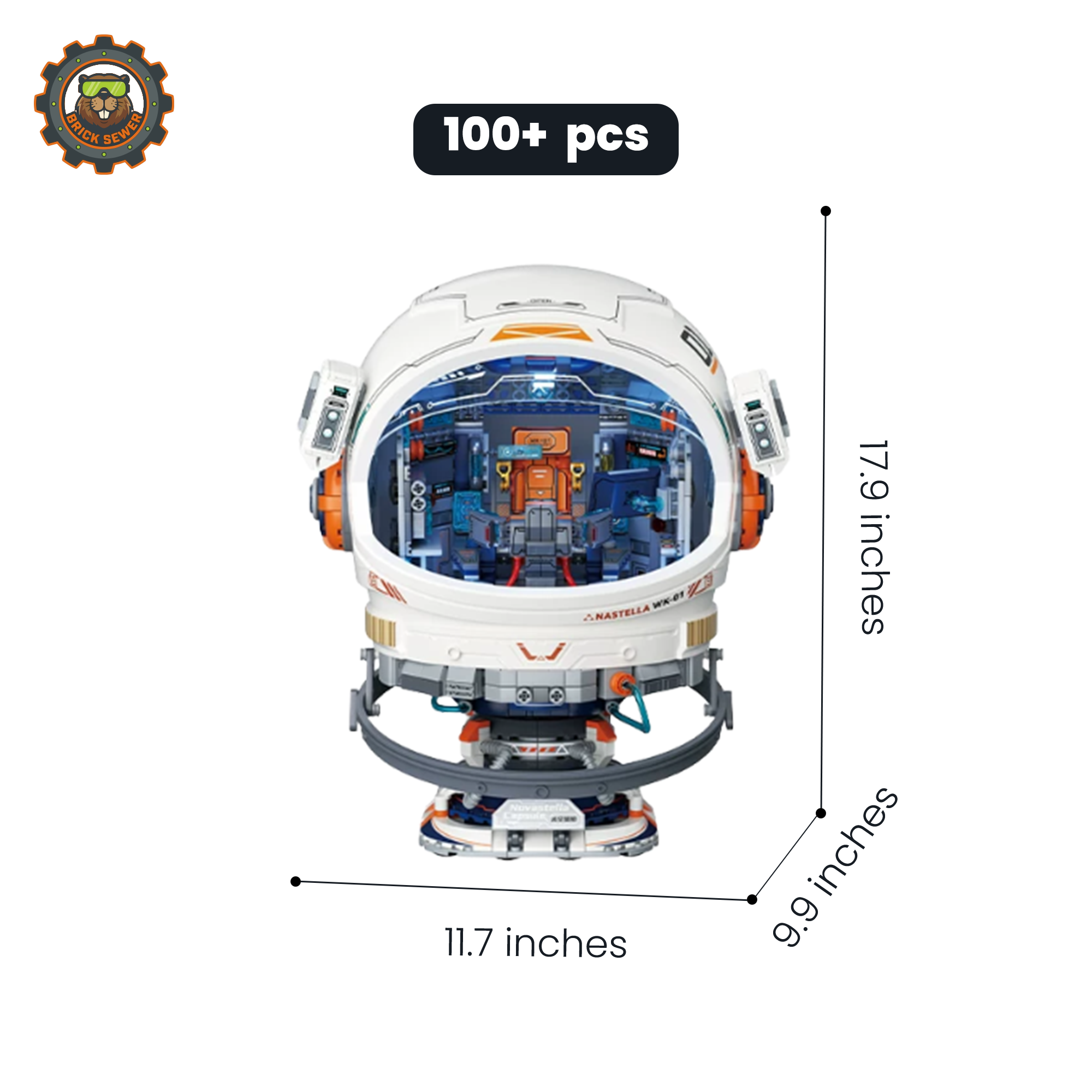 Wekki Novastella Capsule Astronaut Helmet Building Set with Lights