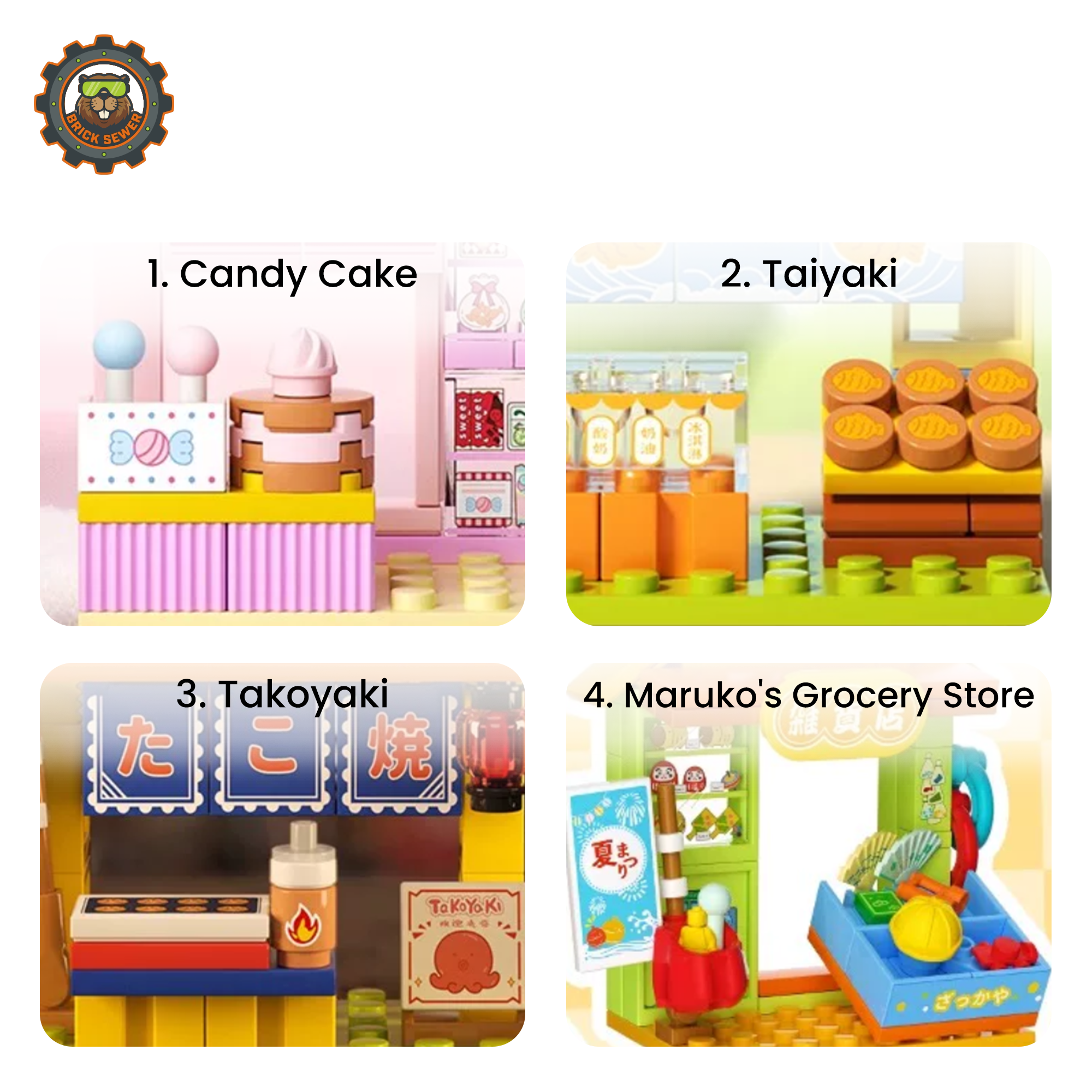 Wekki Chibi Maruko-chan Holiday Street Shop Blind Box Building Set