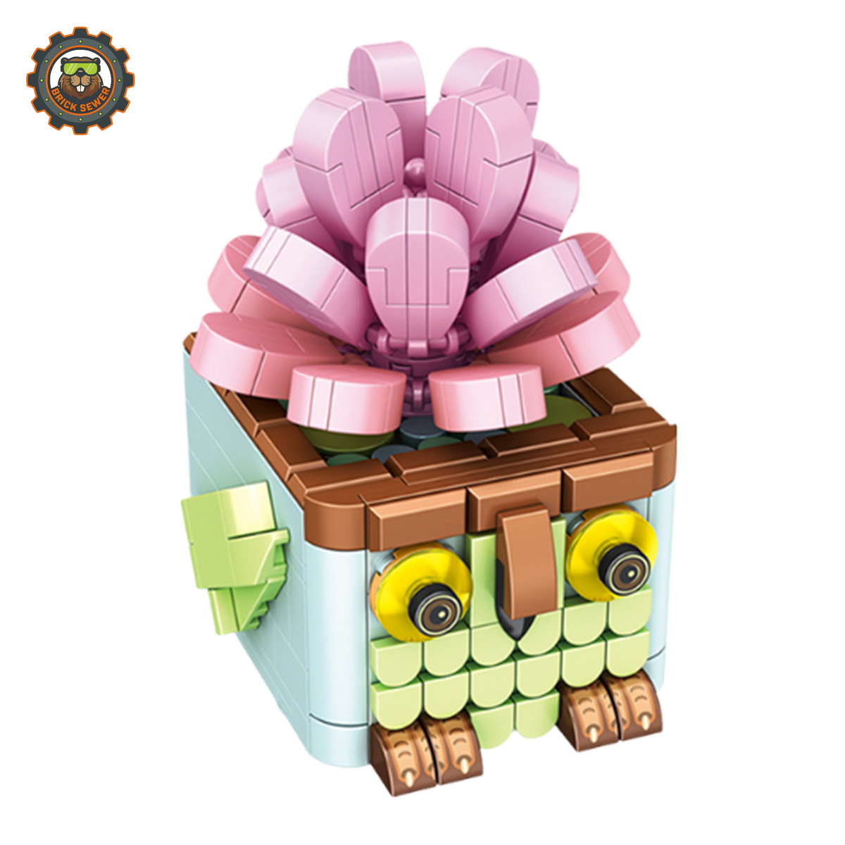 Inbrixx Owl Peach Moonstone Succulent Building Block Set 655010