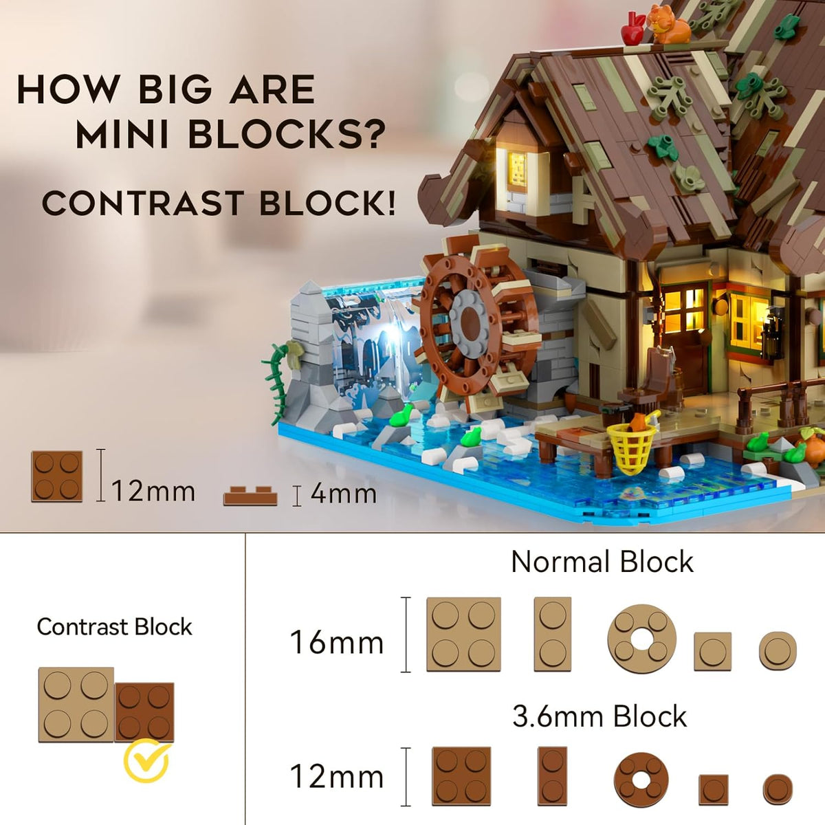 INSOON Wood Cabin Building Set with LED Light 6106