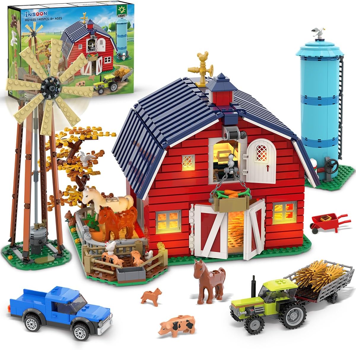 INSOON Farm Barn Building Set with LED HG1025
