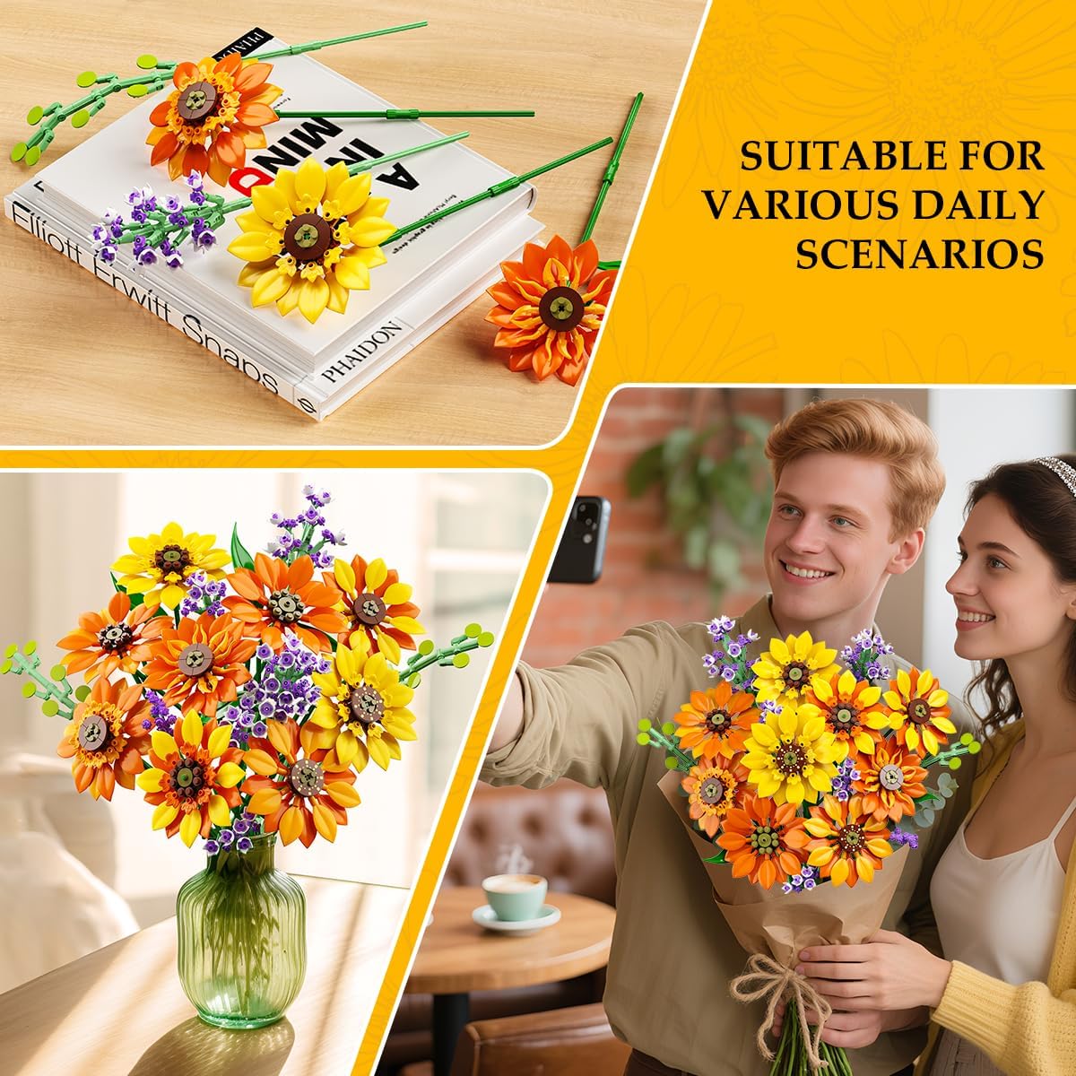 INSOON Sunflower Bouquet Building Set with Light SC9962