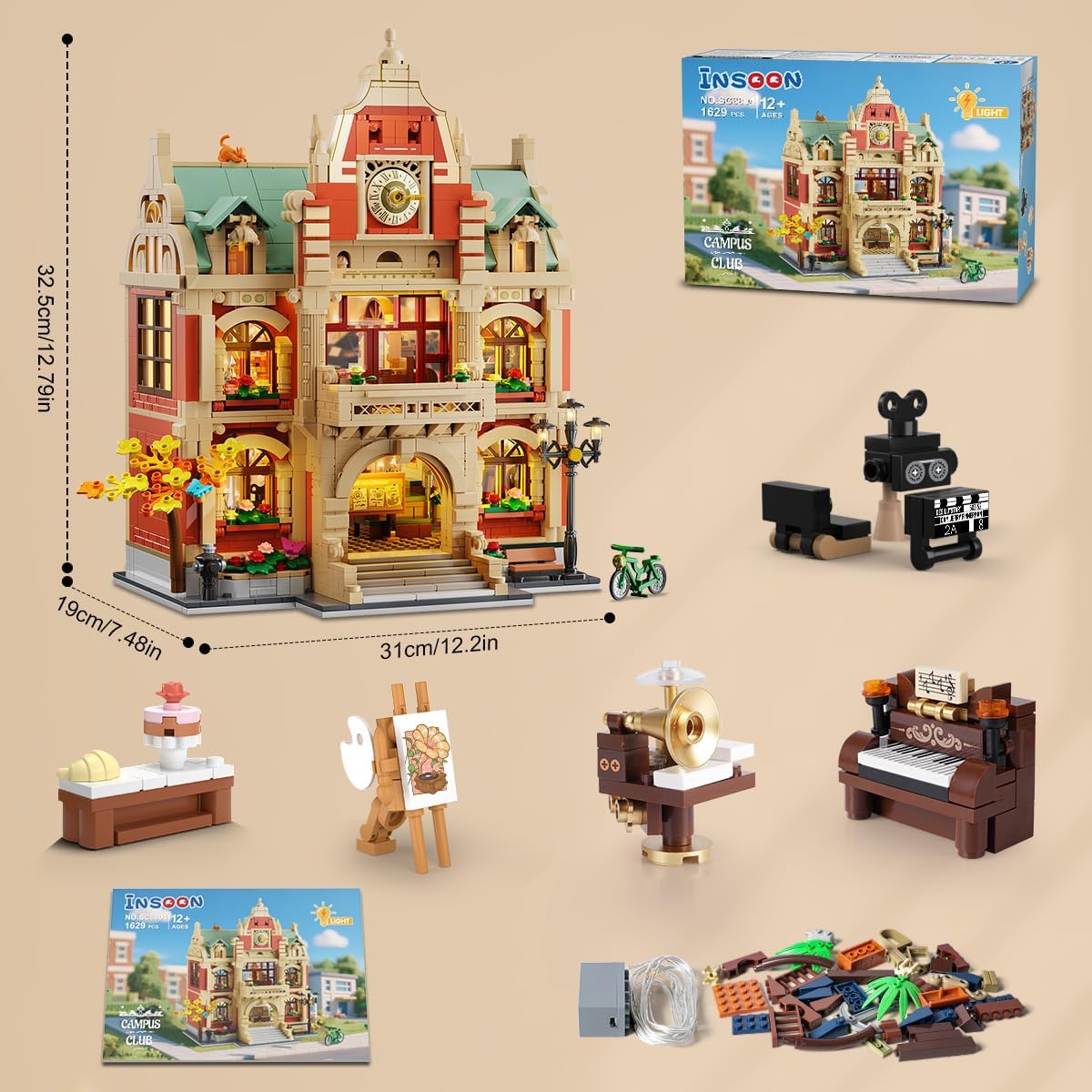 INSOON University Club House Building Set with Light SC8804