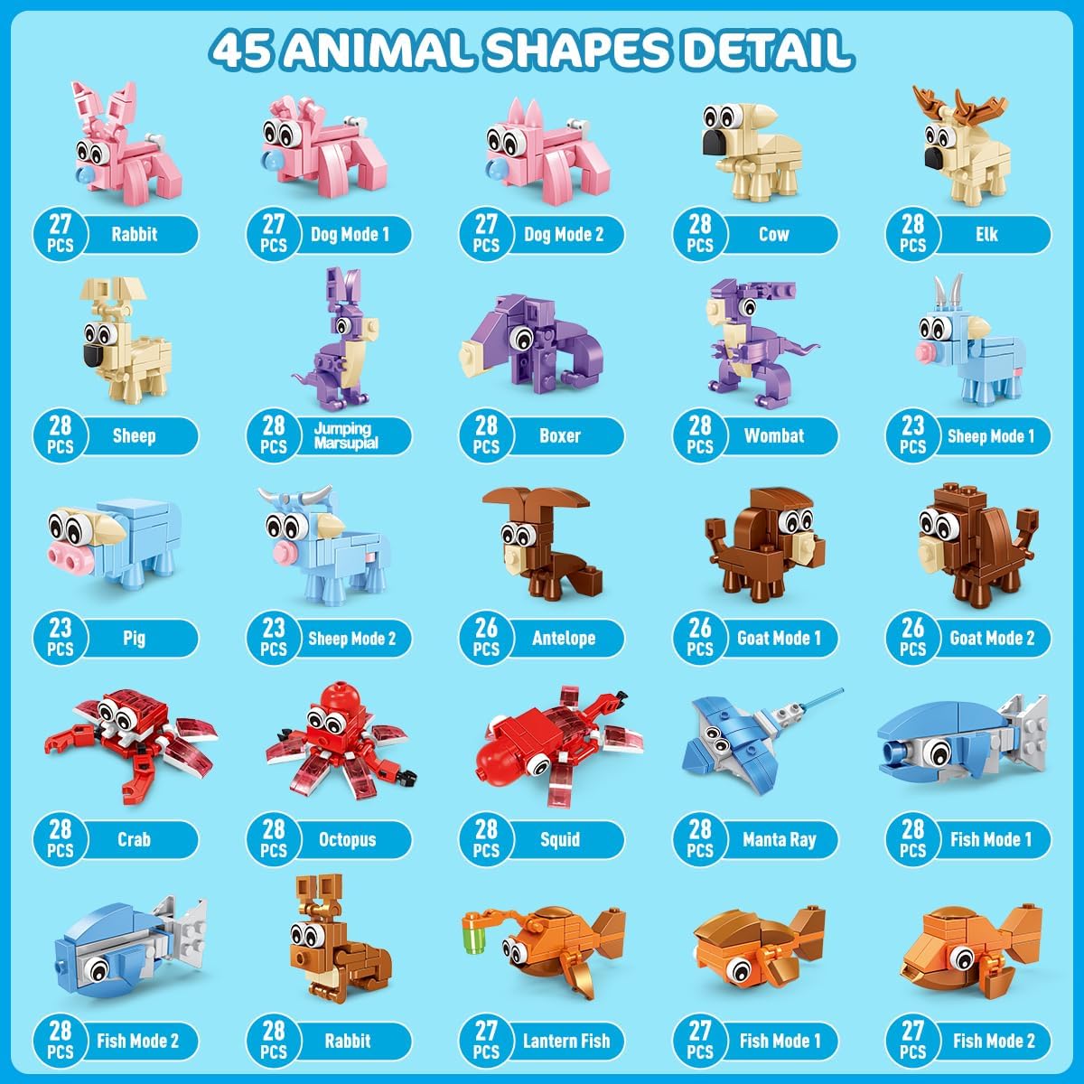 INSOON 30 Pack Animal Party Favors Mini Building Sets SX52098