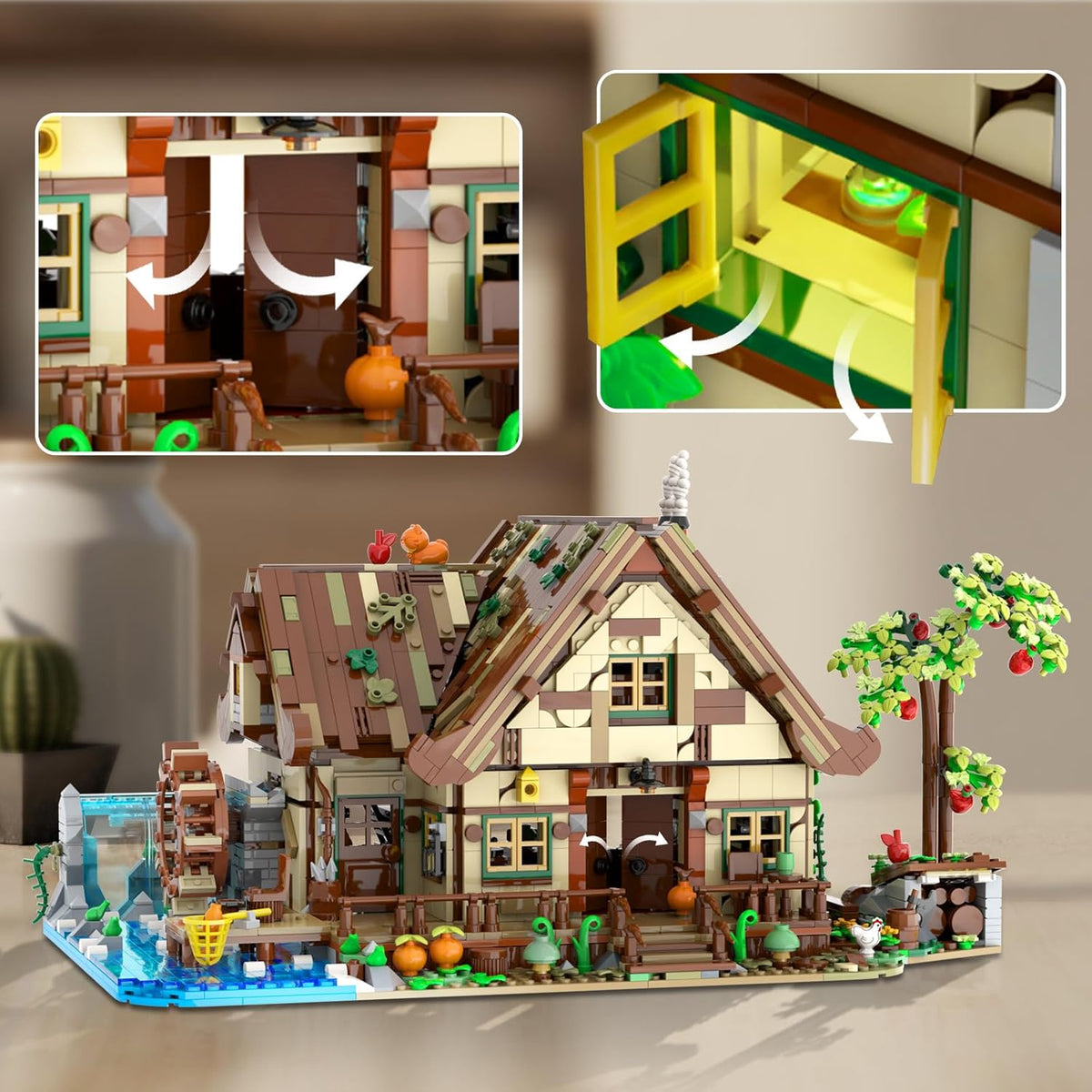 INSOON Wood Cabin Building Set with LED Light 6106