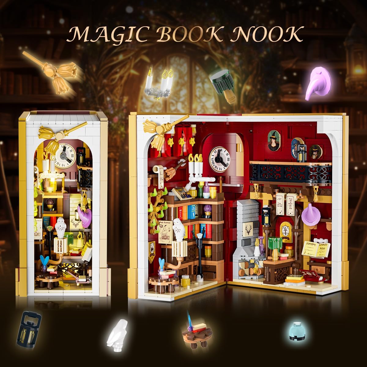 INSOON Magic Booknook Building Set with LED Light 3106