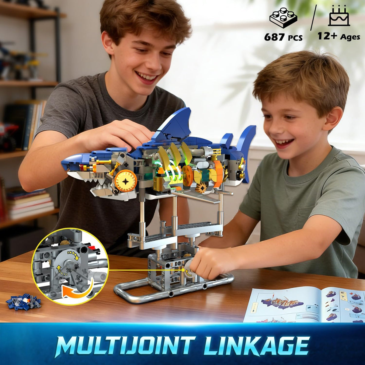 INSOON Mechanical Shark Building Set with LED Light 13054