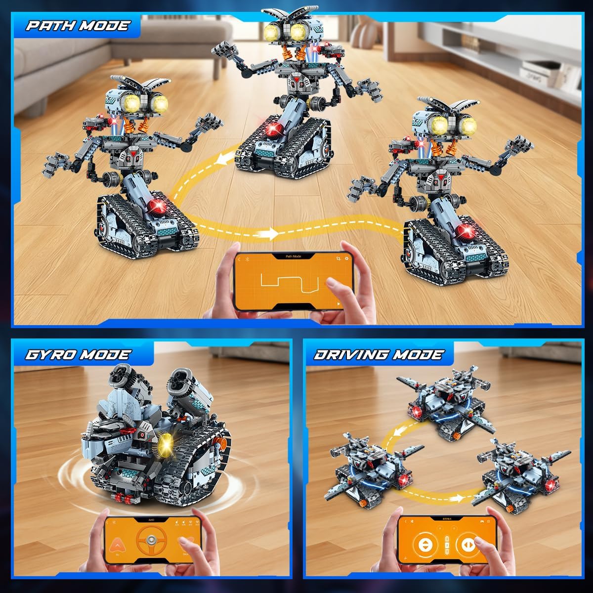 INSOON 5-in-1 App & Remote Control Tracked Robot Tank Building Set 8063