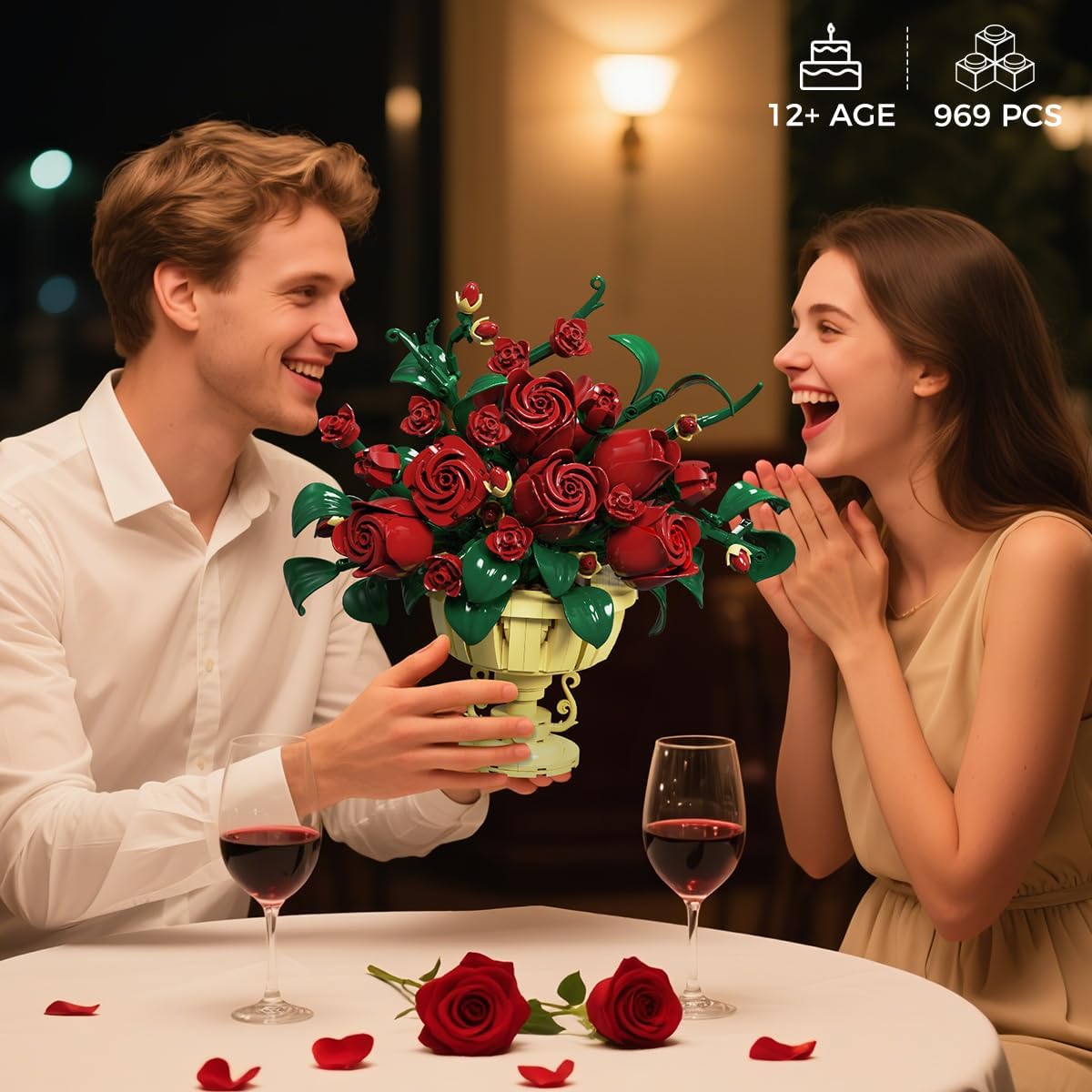 INSOON Rose Flower Building Set with Pot SC8820