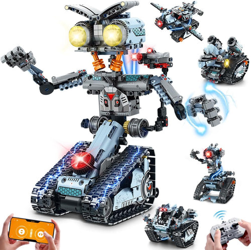 INSOON 5-in-1 App & Remote Control Tracked Robot Tank Building Set 8063