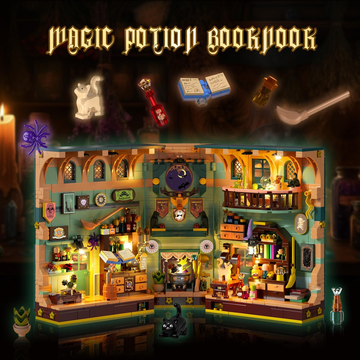 INSOON Magic Potion Booknook Building Set with Light 625006