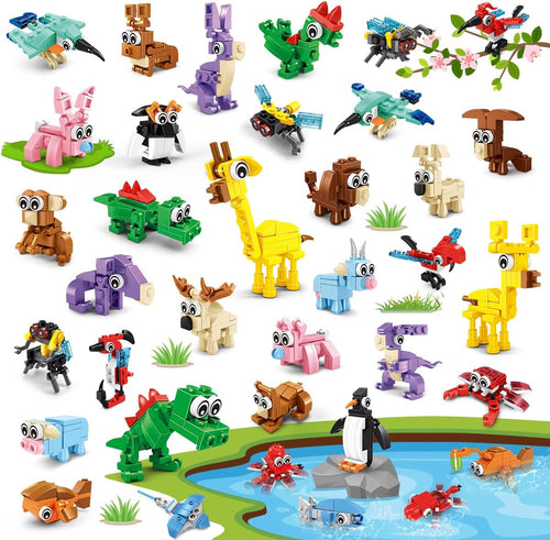 INSOON 30 Pack Animal Party Favors Mini Building Sets SX52098