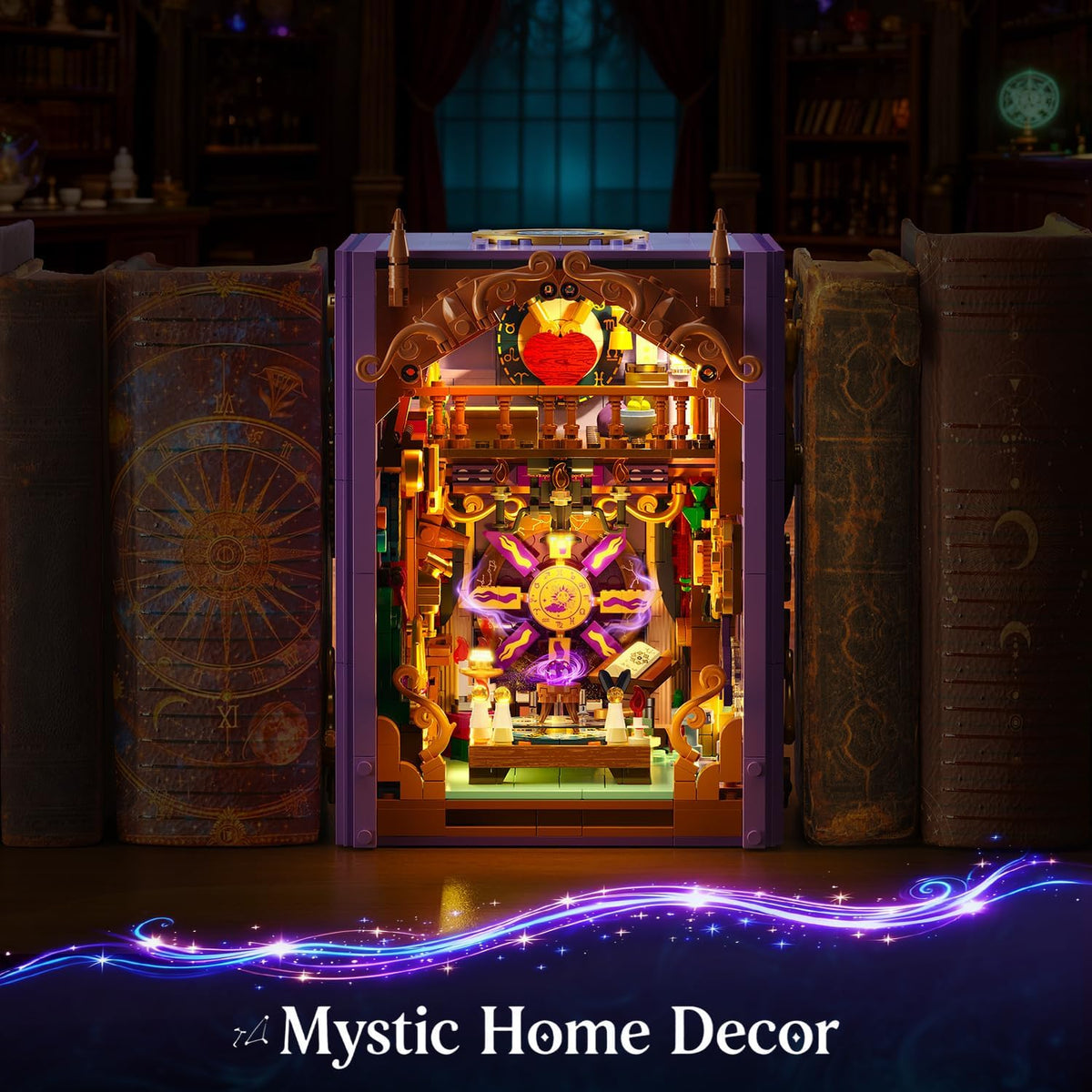 INSOON Upgraded Mystic Divination Book Nook Building Set with Rechargeable Lights SC9974