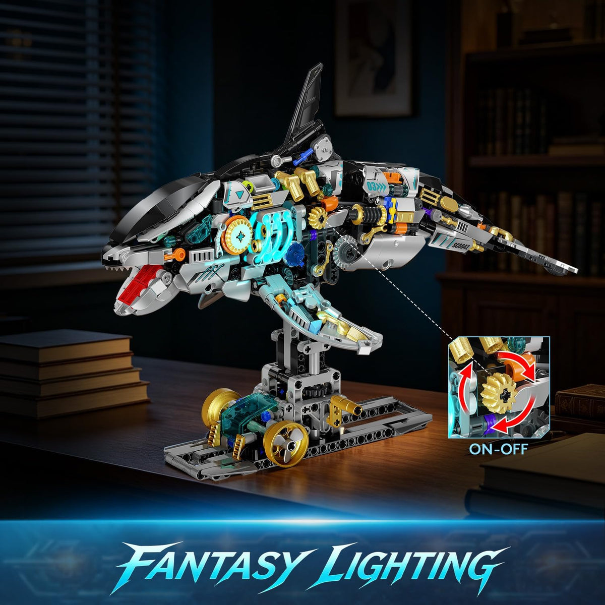 INSOON Mechanical Orca Building Set STEM Toy with LED Light SC8842