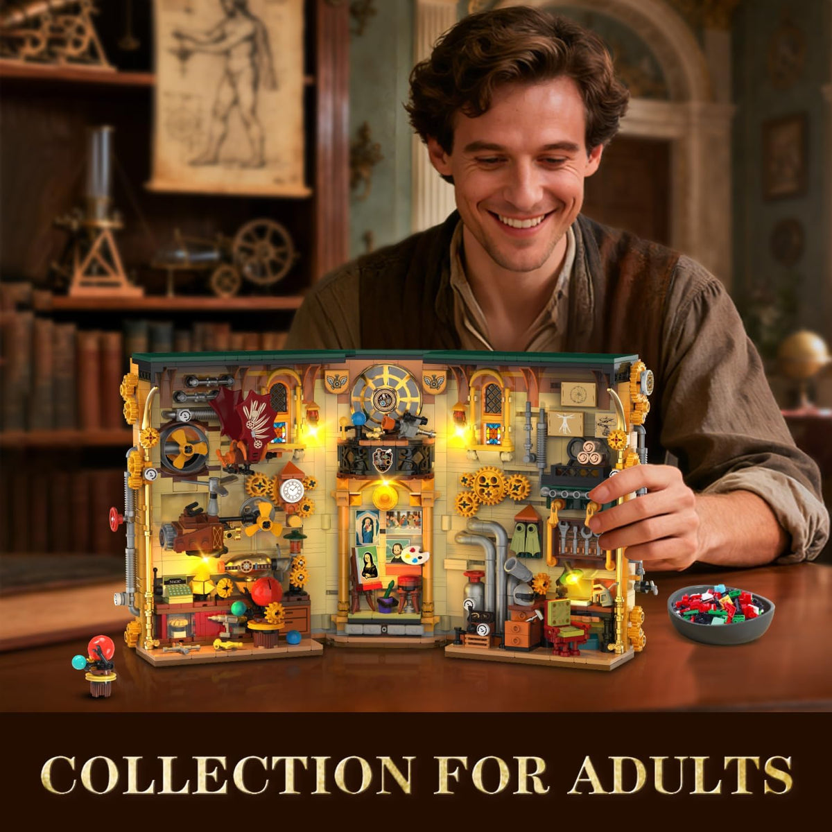 INSOON Steampunk Book Nook Building Set with Lights SC9965