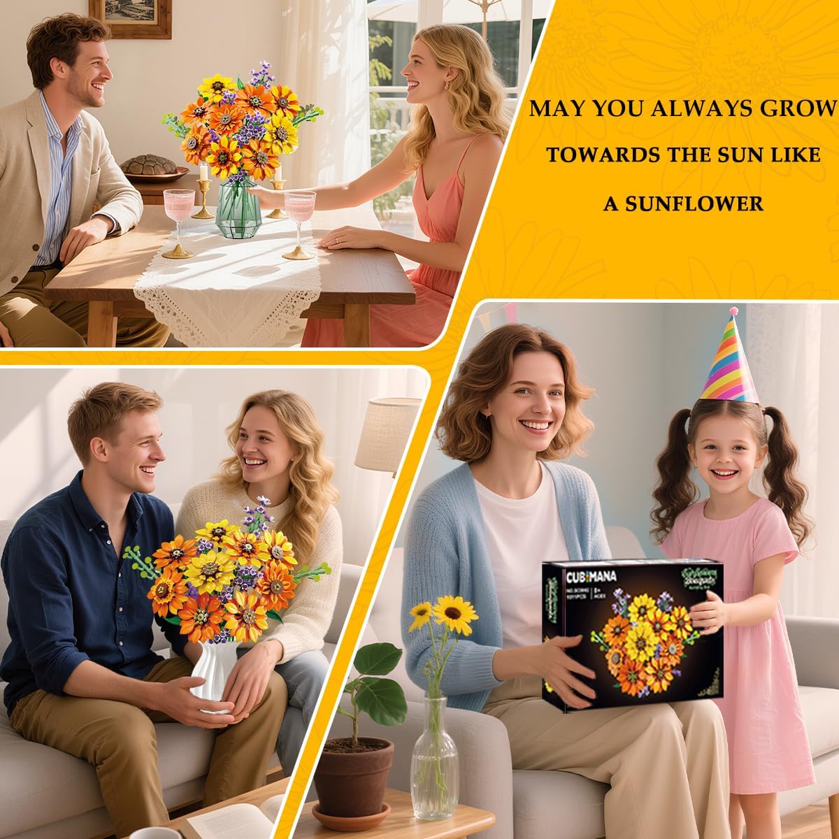 INSOON Sunflower Bouquet Building Set with Light SC9962