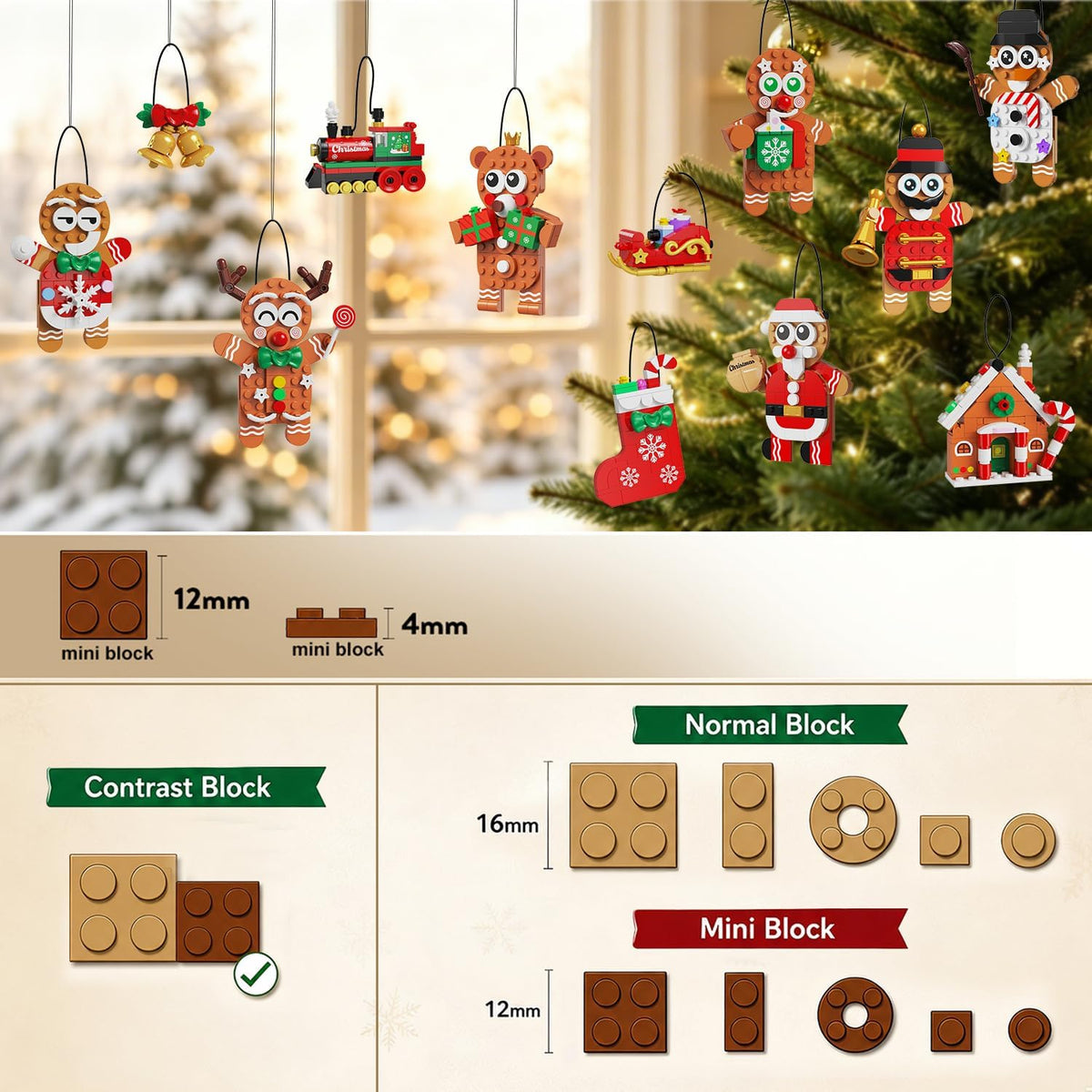 INSOON Advent Calendar 2026 Gingerbread Christmas Ornaments Building Set SC6602