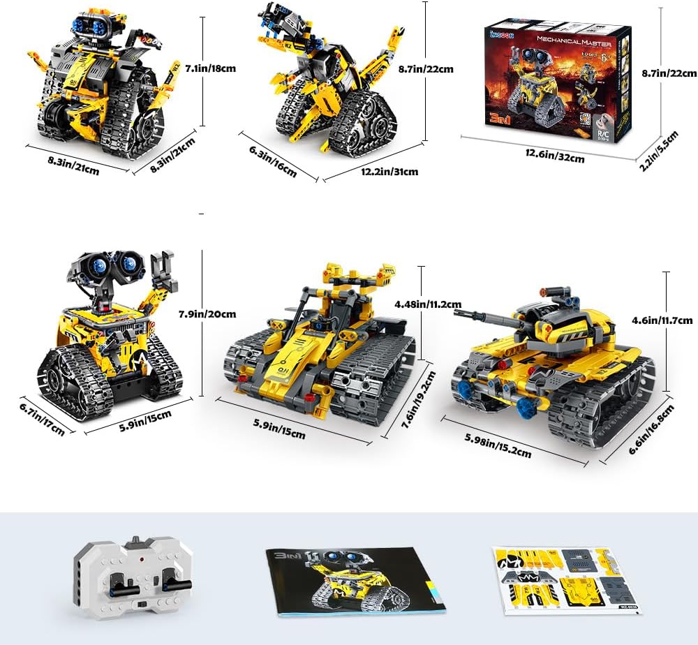 INSOON 5-in-1 App & Remote Control Robot Building Set (520 PCS) 8039-A