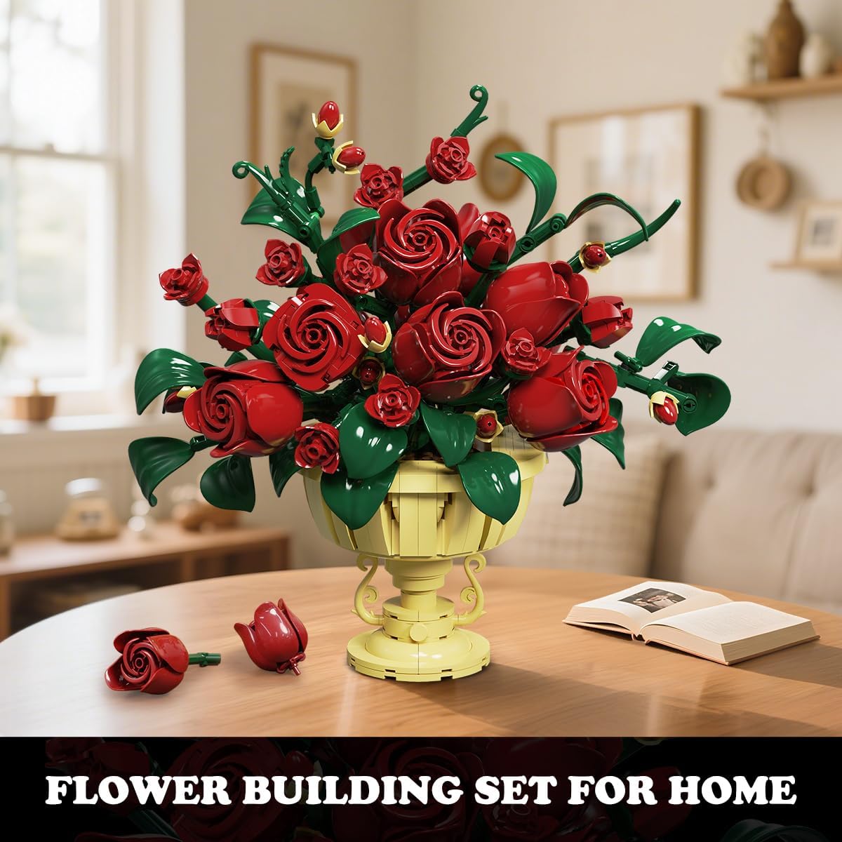 INSOON Rose Flower Building Set with Pot SC8820