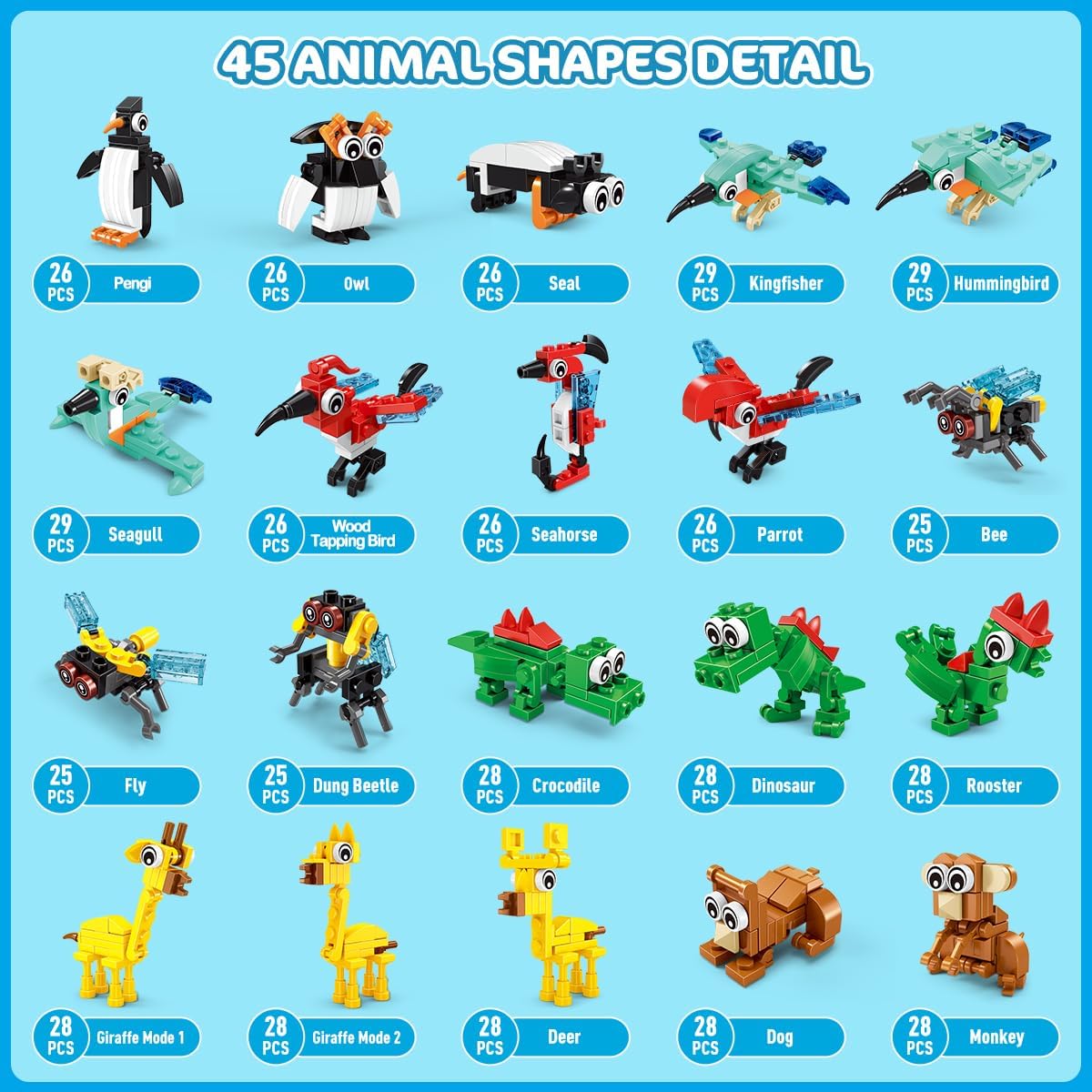INSOON 30 Pack Animal Party Favors Mini Building Sets SX52098