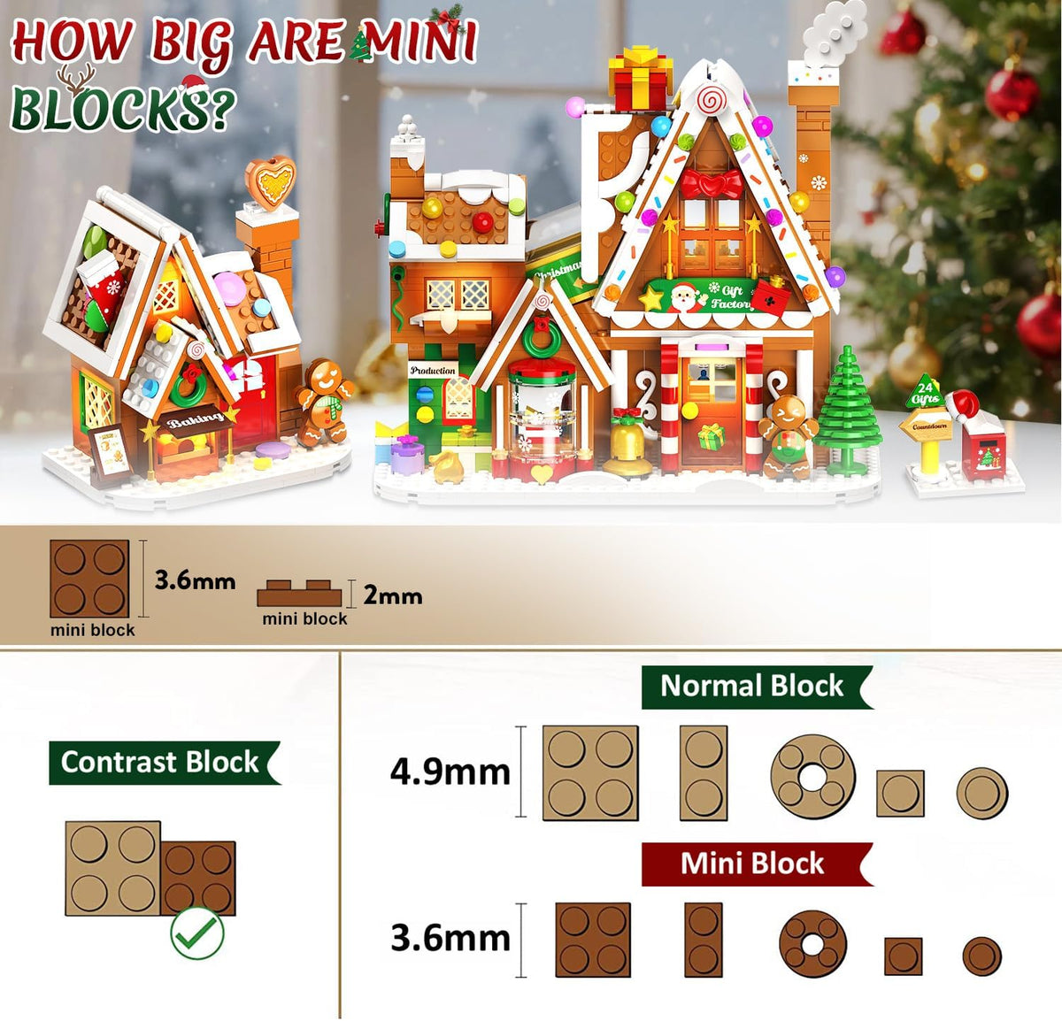 INSOON Advent Calendar 2026 Gingerbread House Mini Building Set with Lights SC9995