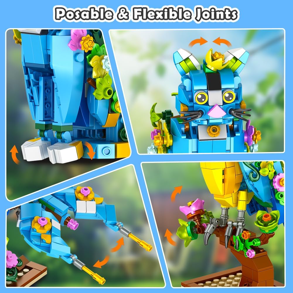 INSOON 3 in 1 Flower Cat Parrot Butterfly Building Set KB7137