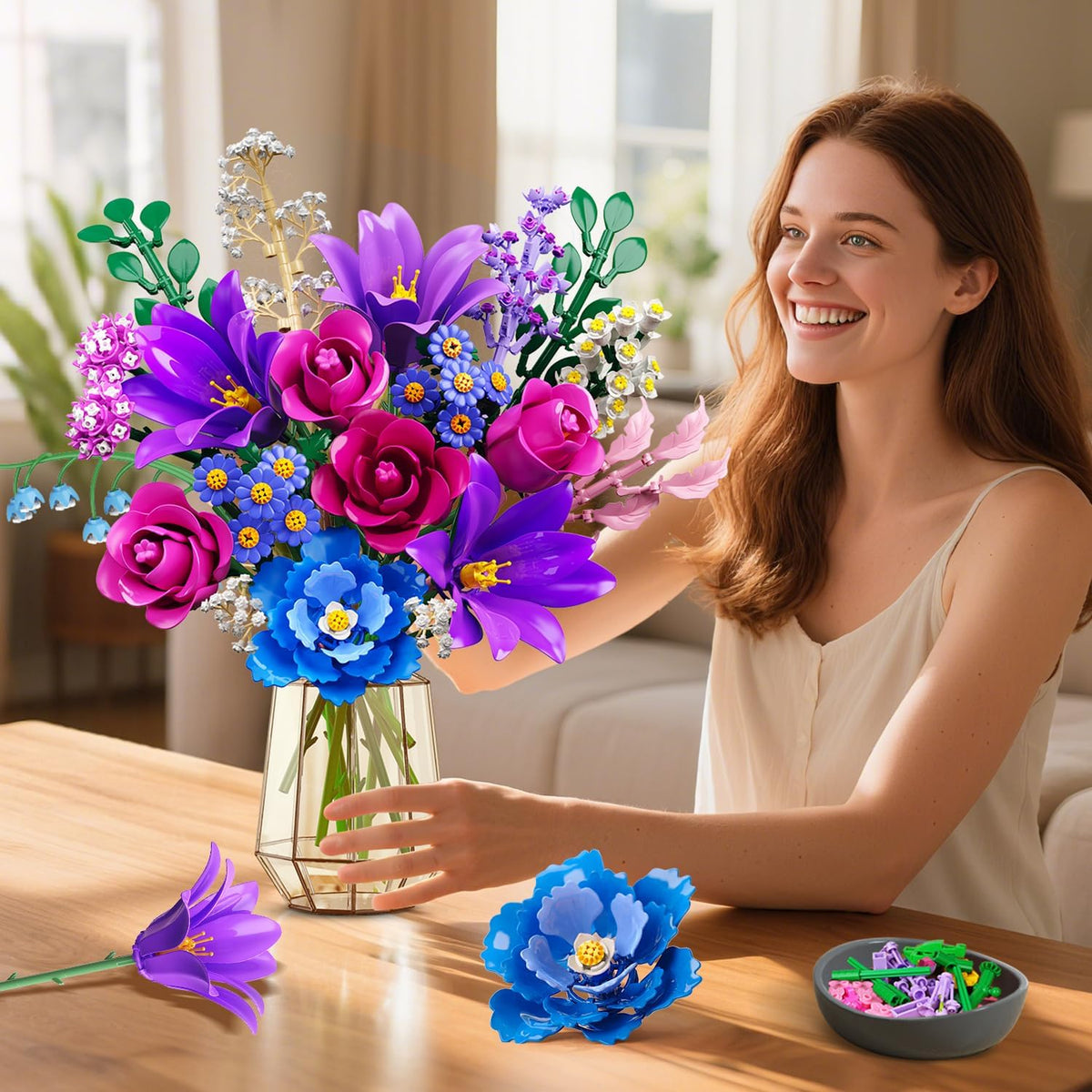 INSOON 21 Flowers Bouquet Building Set with Light SC9939