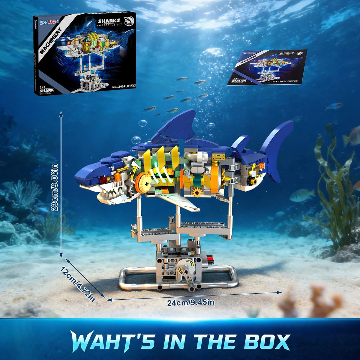 INSOON Mechanical Shark Building Set with LED Light 13054