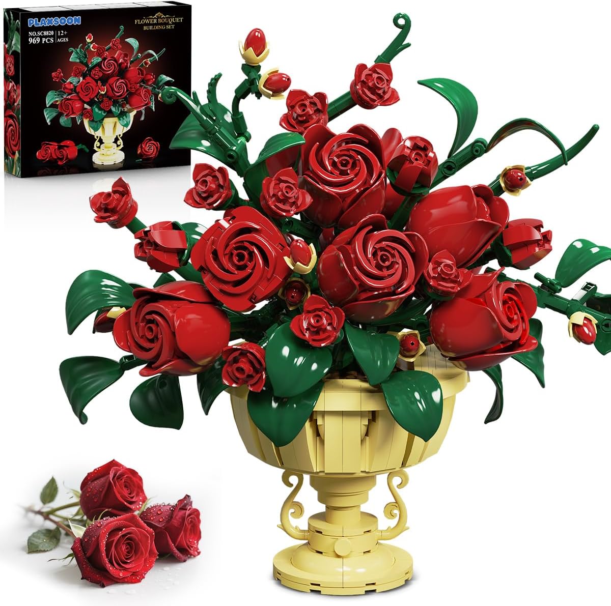INSOON Rose Flower Building Set with Pot SC8820