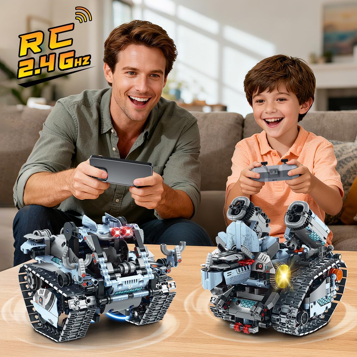 INSOON 5-in-1 App & Remote Control Tracked Robot Tank Building Set 8063