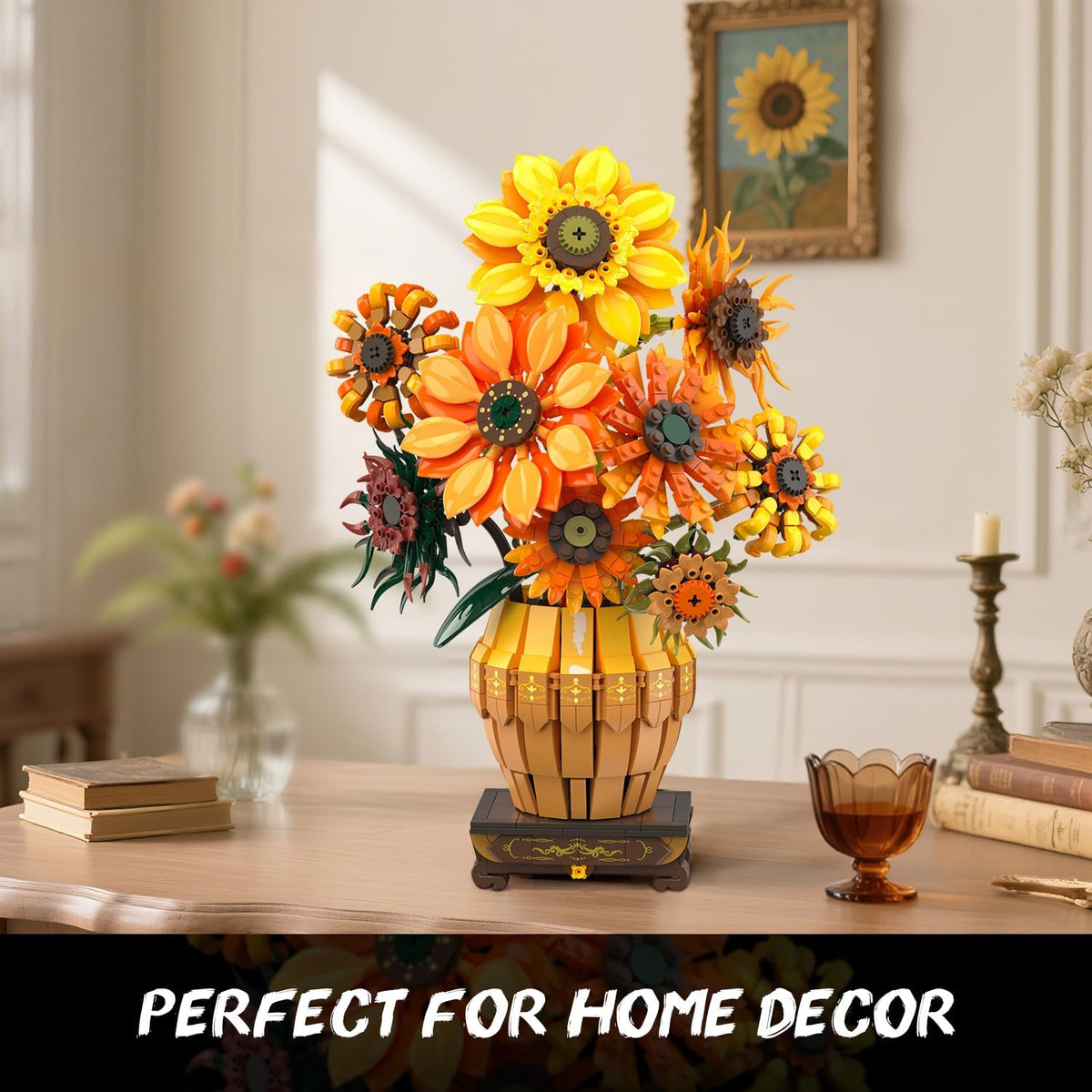 INSOON Sunflower Building Set with Lights Vase Base SC9909