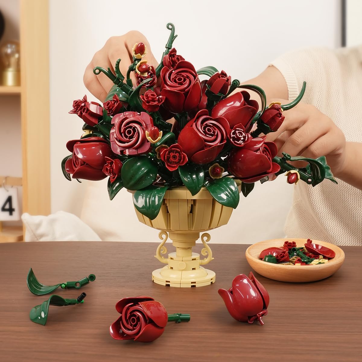INSOON Rose Flower Building Set with Pot SC8820