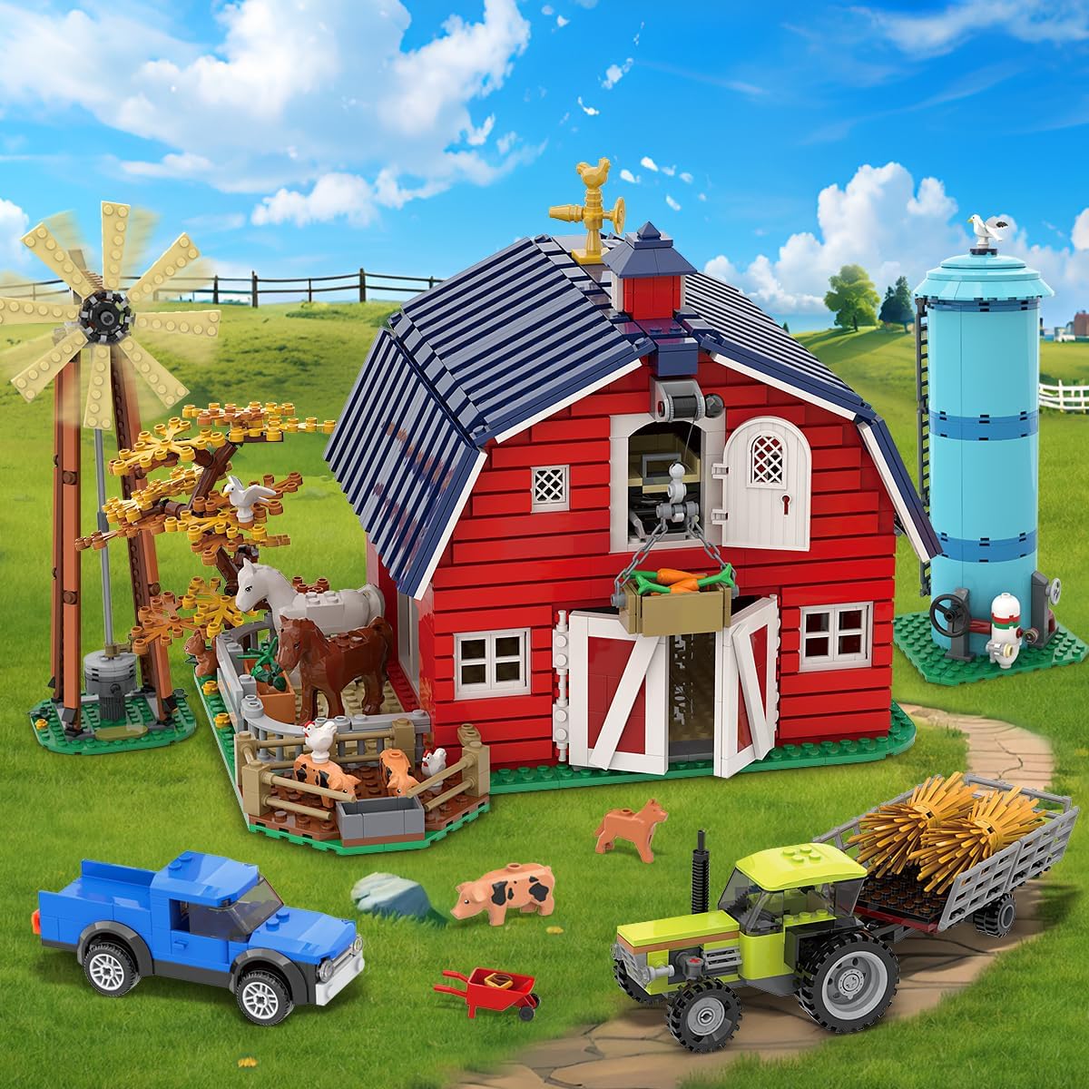 INSOON Farm Barn Building Set with LED HG1025